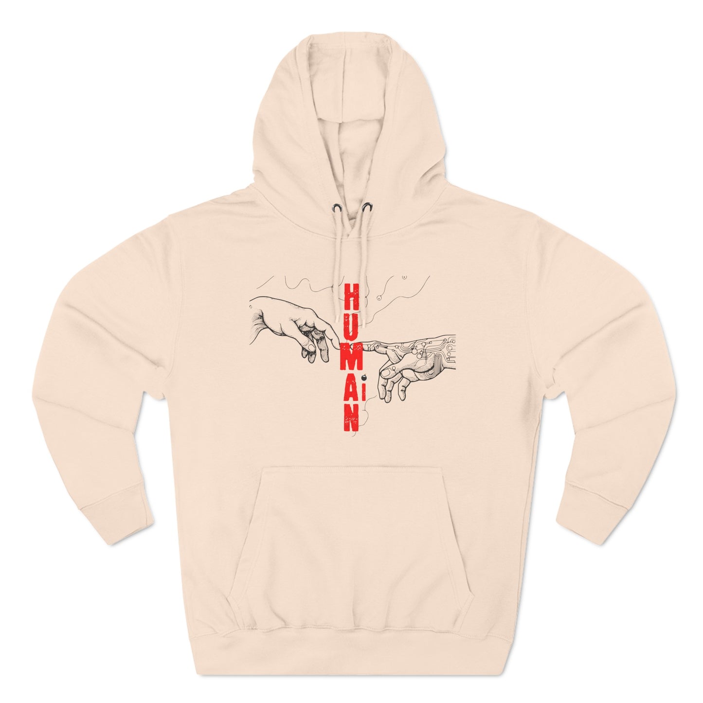 The Creation of Ai - Binary Genesis Three-Panel Fleece Hoodie