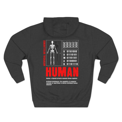 The Creation of Ai - Binary Genesis Three-Panel Fleece Hoodie