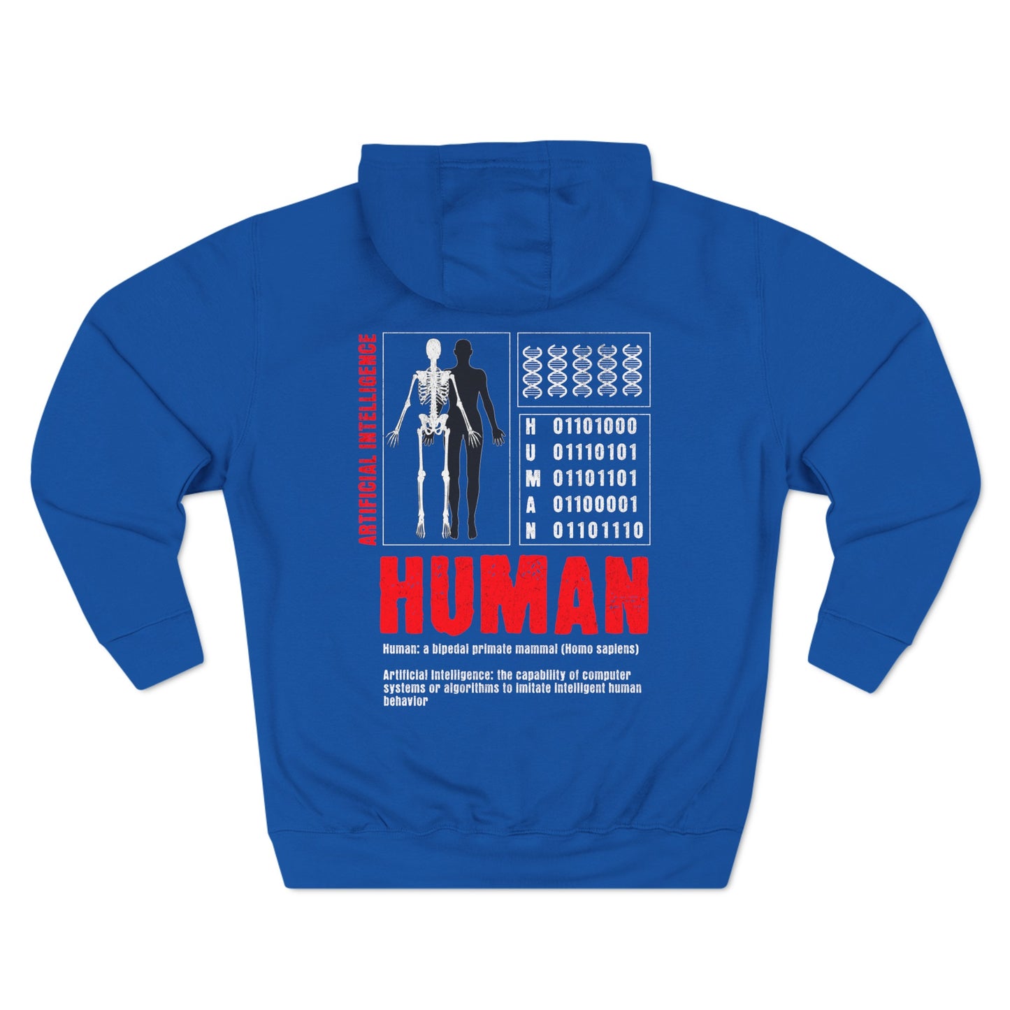 The Creation of Ai - Binary Genesis Three-Panel Fleece Hoodie