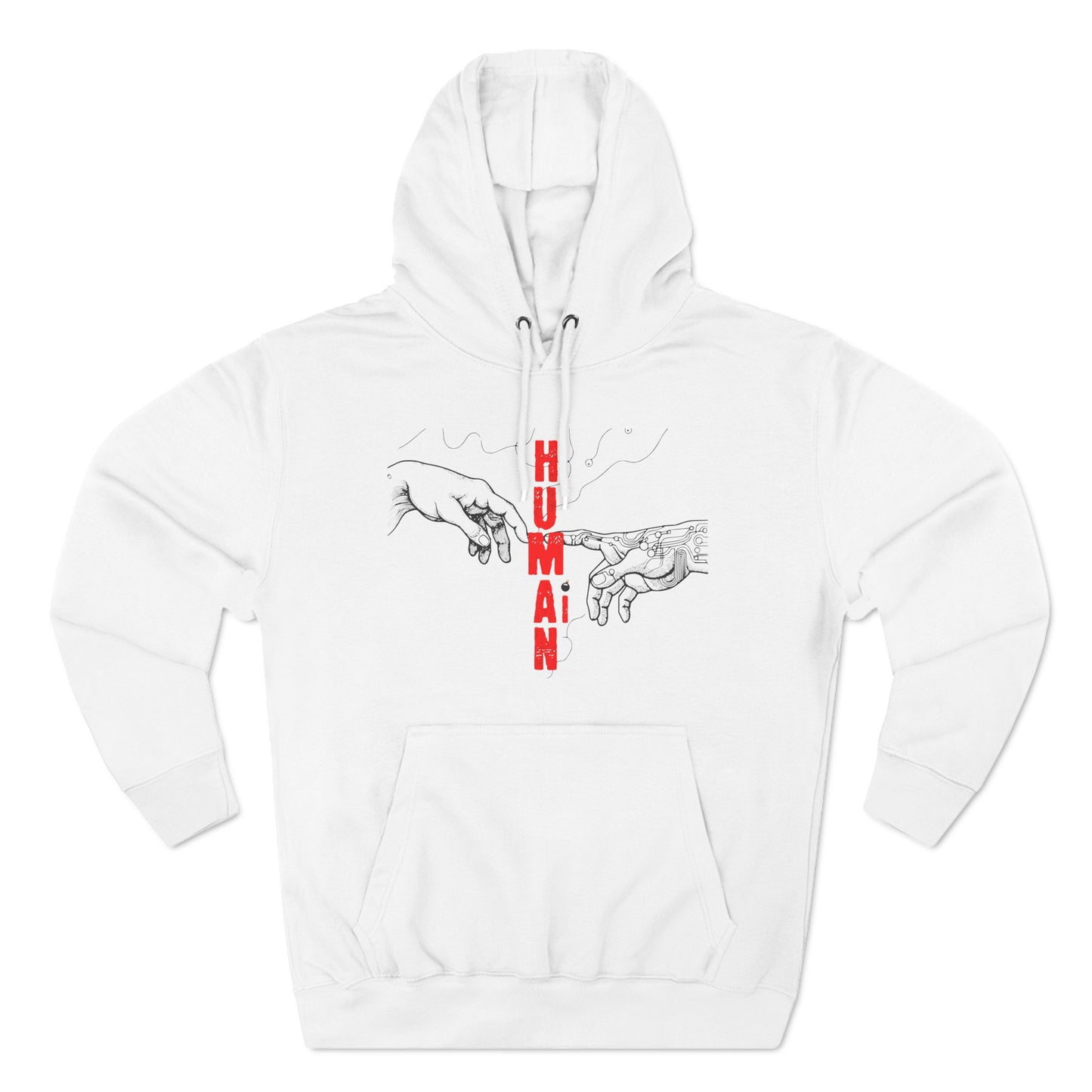 The Creation of Ai - Binary Genesis Three-Panel Fleece Hoodie