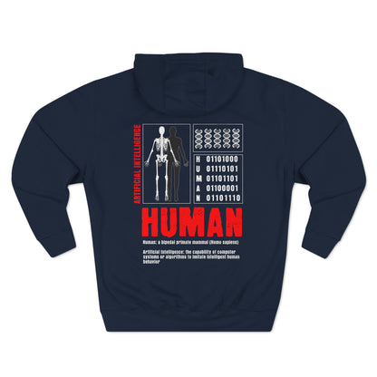 The Creation of Ai - Binary Genesis Three-Panel Fleece Hoodie