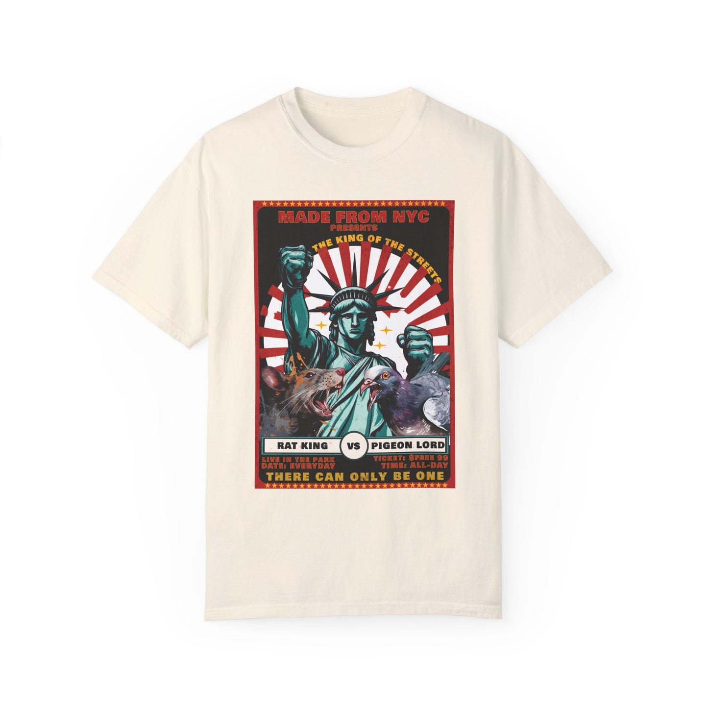 "King of the Streets: Rat King vs. Pigeon Lord" NYC Showdown T-Shirt