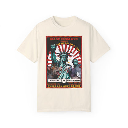 "King of the Streets: Rat King vs. Pigeon Lord" NYC Showdown T-Shirt