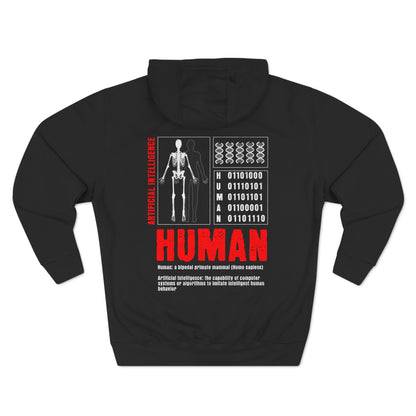 The Creation of Ai - Binary Genesis Three-Panel Fleece Hoodie