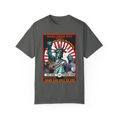 "King of the Streets: Rat King vs. Pigeon Lord" NYC Showdown T-Shirt