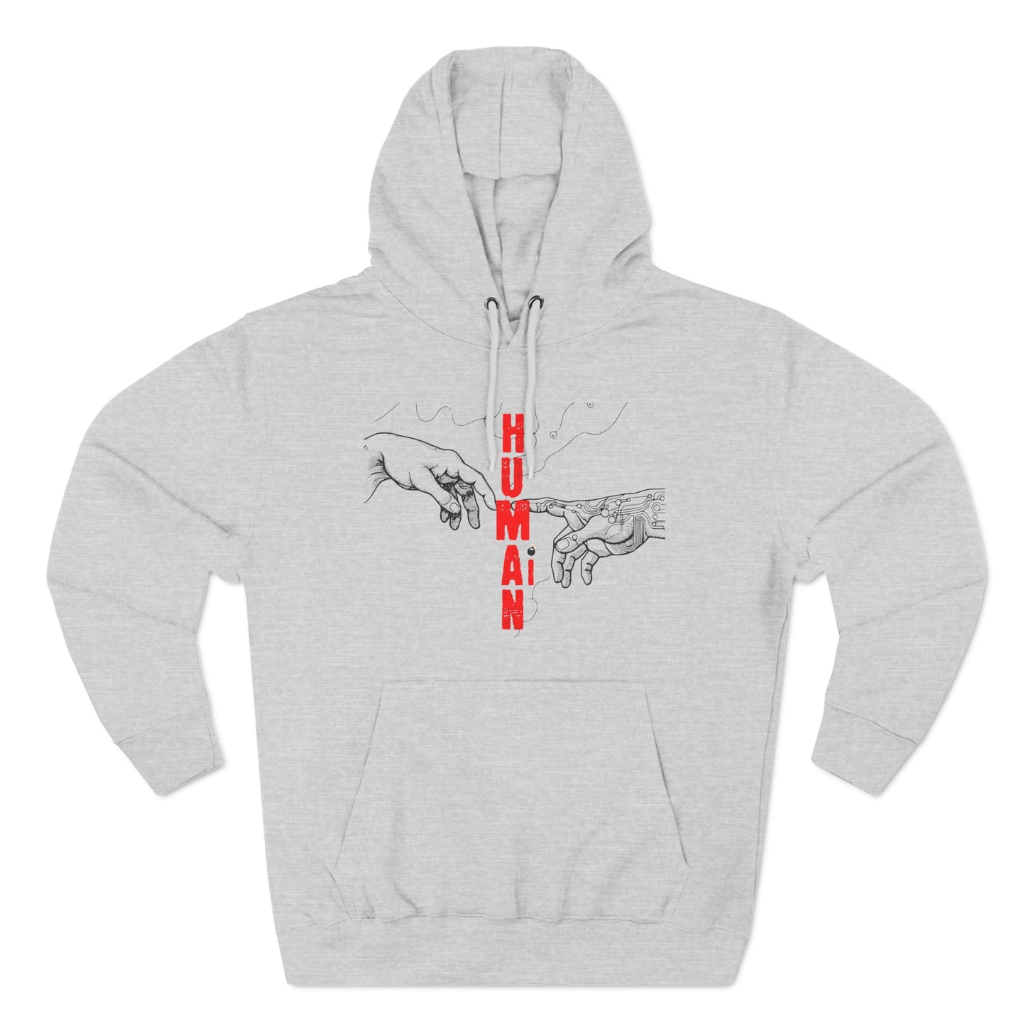 The Creation of Ai - Binary Genesis Three-Panel Fleece Hoodie