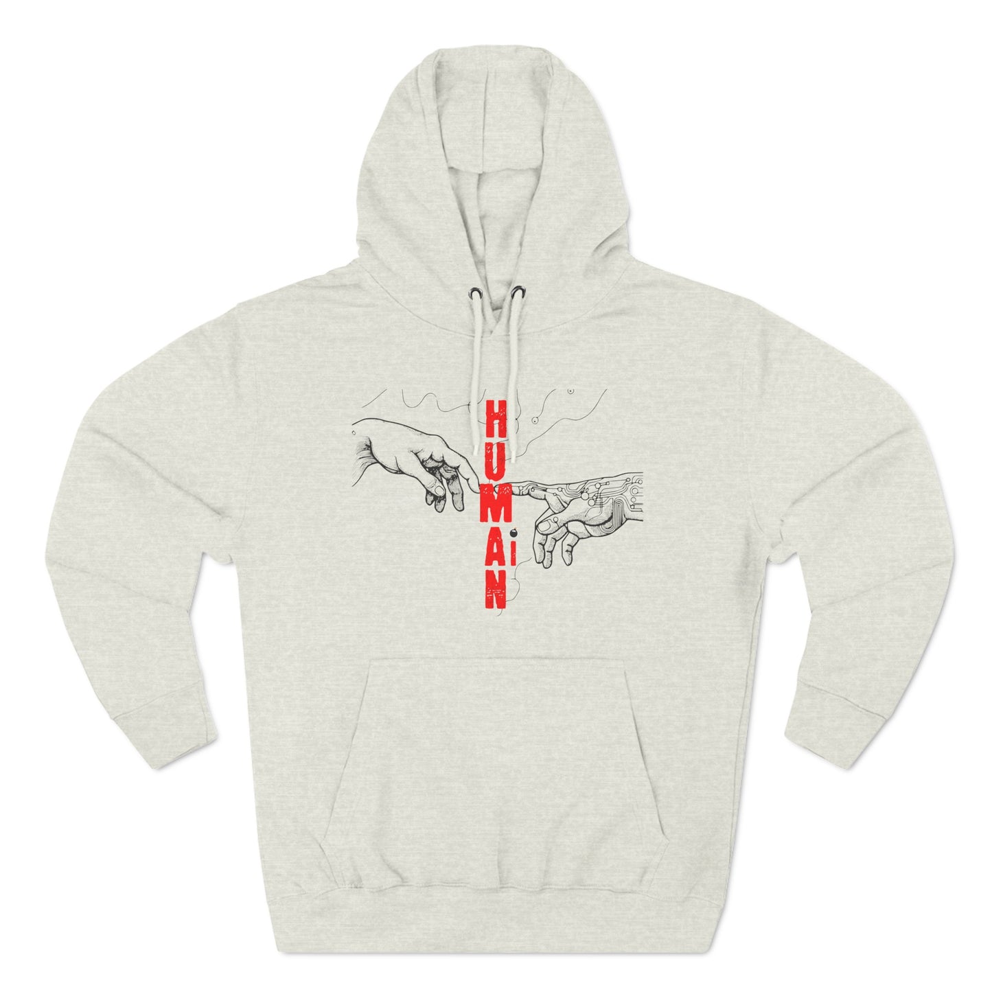 The Creation of Ai - Binary Genesis Three-Panel Fleece Hoodie