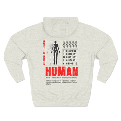 The Creation of Ai - Binary Genesis Three-Panel Fleece Hoodie